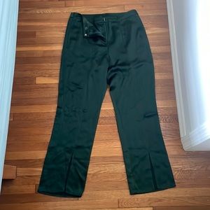 Dark green satin pants